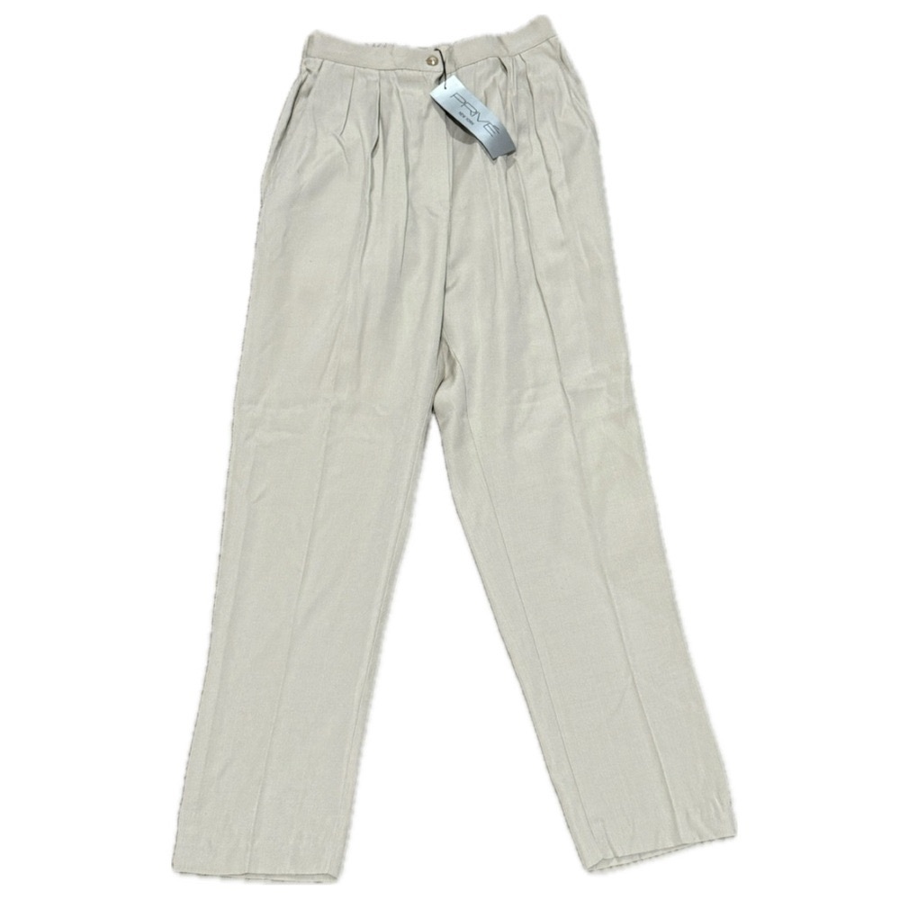 PRIVE New York Deadstock 80s High-Waist Pleated Linen-Look Pants | Sz 8P‎